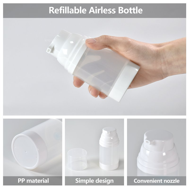 Portable Plastic Cosmetic Airless Serum Big Capacity Travel Distribution Bottle Vacuum Cream Lotion Pump Bottle by Kinpack