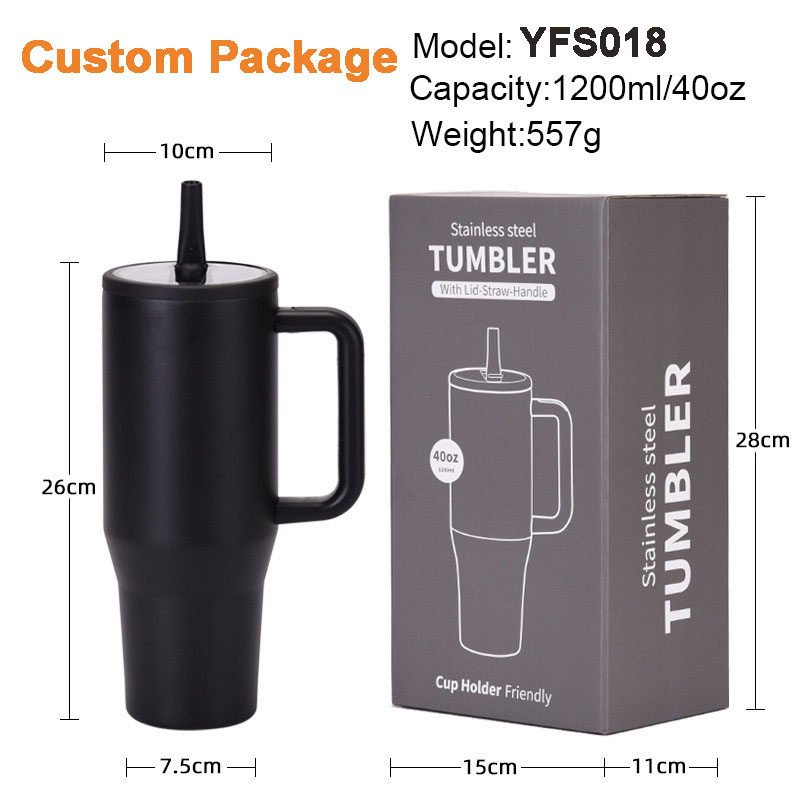 OEM 40oz Leak Resistant Sublimation Reusable Insulated Stainless Steel Tumbler