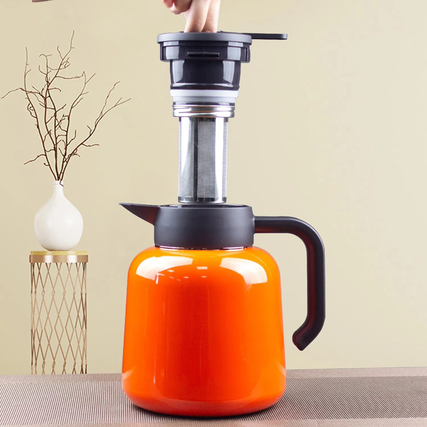 800ml Double Wall Thermal Kettle 1000ml Stainless Steel Vacuum Flasks with Handle