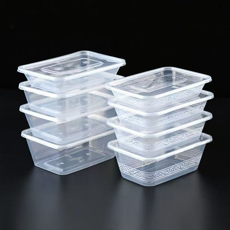 Plastic Food Storage Containers with Lids, 28oz Leakproof Stackable Bento Boxes, Microwave Safe, Transparent Rectangular Design for Meal Prep, Fruits, Nuts