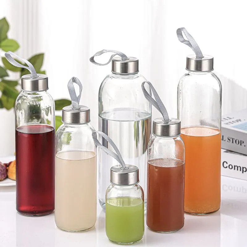 Glass Water Bottle with Bamboo Lid