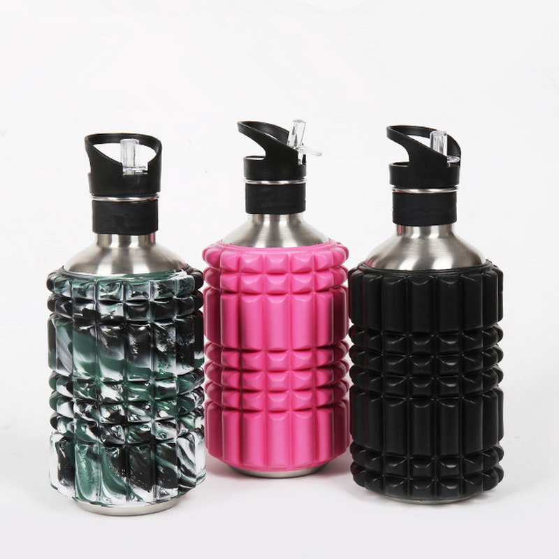 Stainless Steel Reusable Insulated Cool Sports Travel Size Foam Rollers Water Bottles