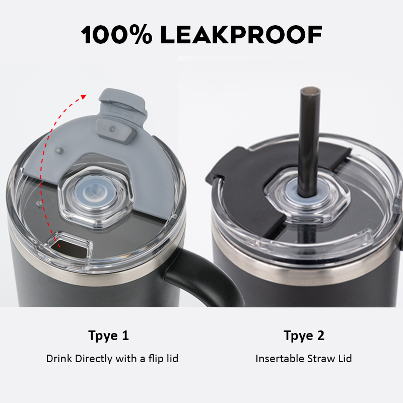 40 Oz Double Wall Stainless Steel Insulated Vacuum Travel Sublimation Coffee Tumbler with Handle