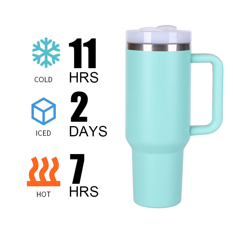 40 oz Tumbler with Handle Double Wall Vacuum Insulated 304 Stainless Steel Hot Selling 40 oz Camping Classic Mugs Mug Tumbler