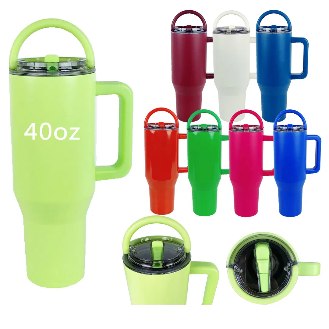 Self Patented Double Wall Stainless Steel Vacuum Tumbler Custom Insulation Thermal Flask with Handle