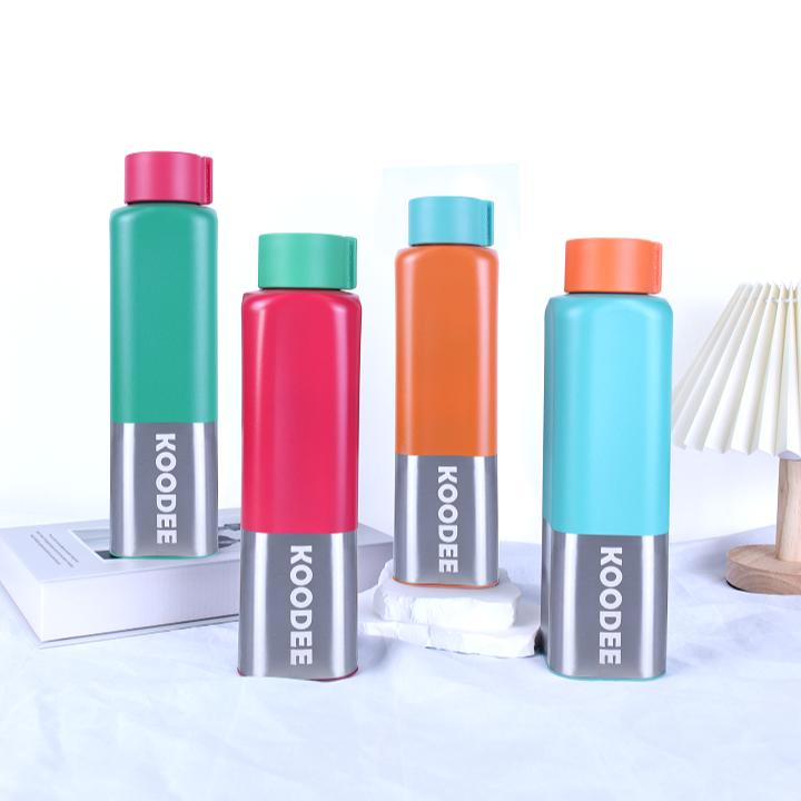 Square Shape Stainless Steel Sport Water Bottle 500ml