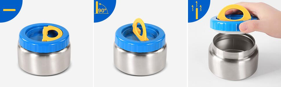 Aohea Obm ODM 2 Pack Soup Theros for Hot &amp; Cold Food for Kids Adults Vacuum Insulated Food Jar Thermal Lunch Containers Travel Food with Spoon 24 Oz 17 Oz Grey