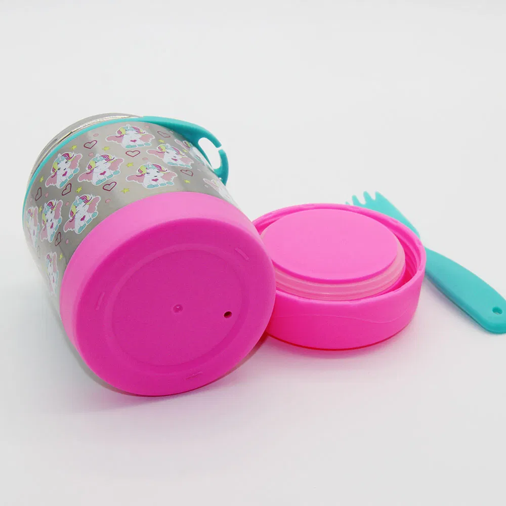 Leak-Proof 350ml Stainless Steel Vacuum Insulated Kids Lunch Thermoses Food Flask Jar with Spoon