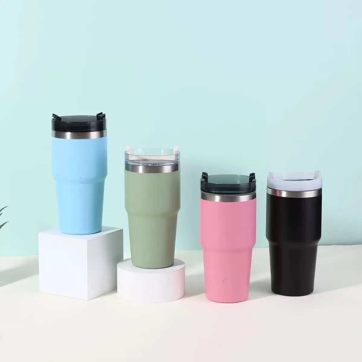 20oz Promotional Travel Mug Wholesale Double Wall Stainless Steel Tumbler with Lid and Straw