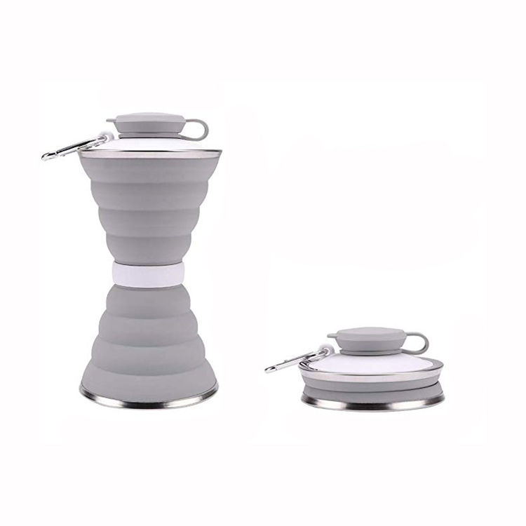 Eco Friendly 500ml Portable Travel Folding Sports Foldable Collapsible Silicone Water Bottle