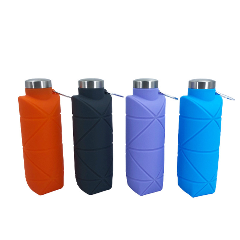 Collapsible 700ml Water Bottles Silicone Foldable Travel Sport Water Bottle Cup for Gym Camping Hiking