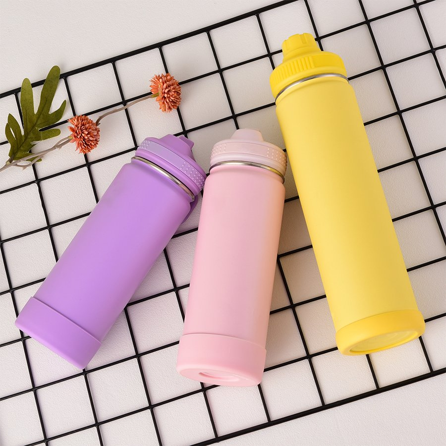New ODM 360 Degree Direct Drinking Lid Double Wall 304 Stainless Steel Wide Mouth Water Bottle Hot Selling Vacuum Flask