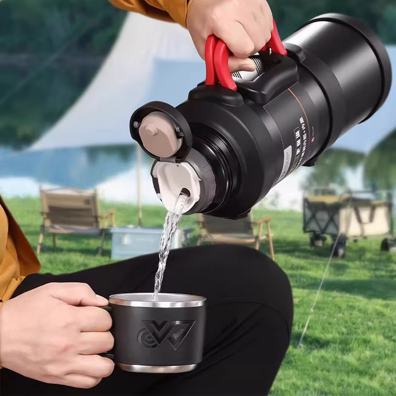 Large Portable 2500ml Stainless Steel Vacuum Insulated Flask Hot Cold Drink Bottle Flask for Adults for Travel Hiking Camping