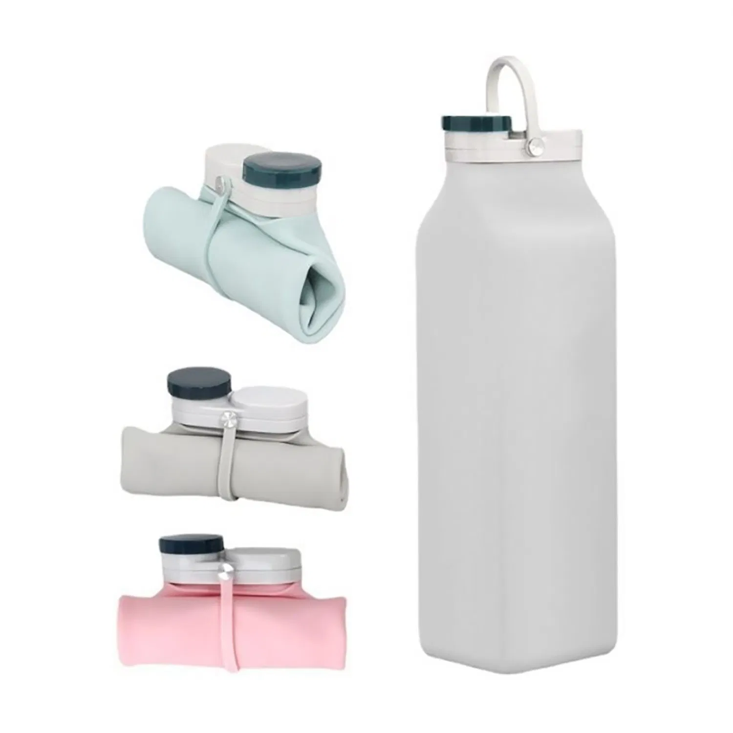 Collapsible Portable Silicone Water Bottle Retractable Folding Outdoor Ci23834
