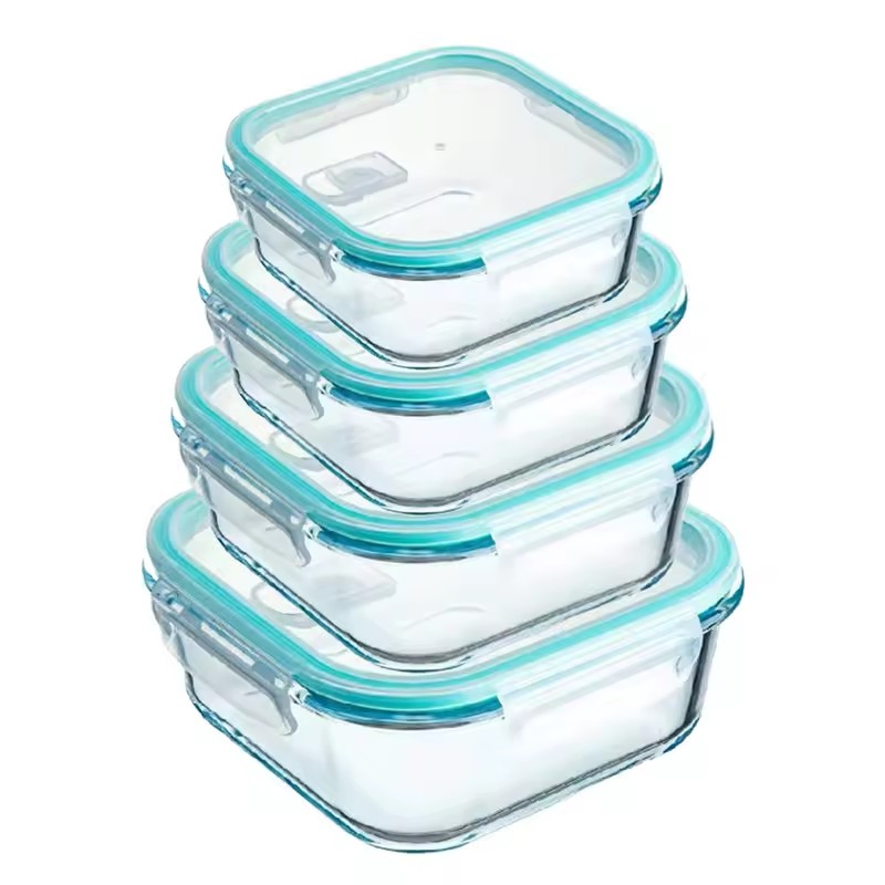 Leakproof Glass Microwave Food Container with Lid for Meal Prep Storage Boxes
