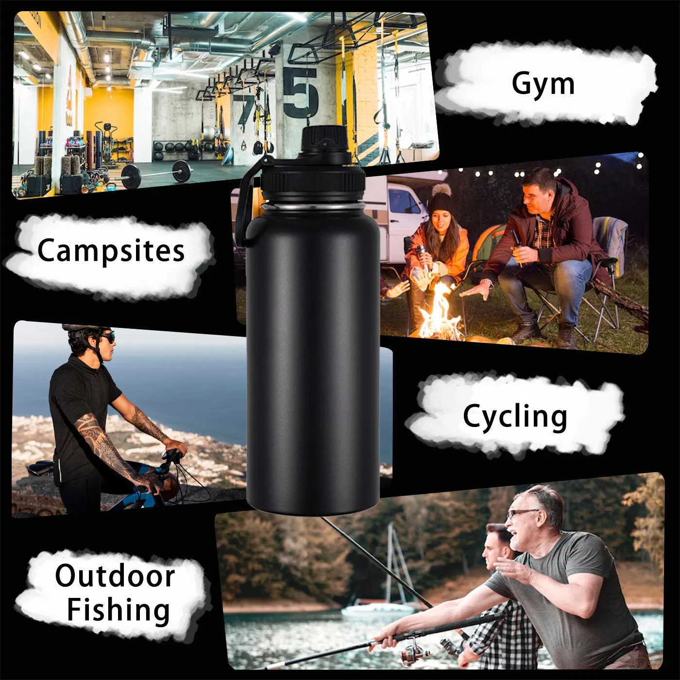 32oz 40oz Stainless Steel Tumbler Portable Vacuum Insulated Gym Travel Sport Water Bottle