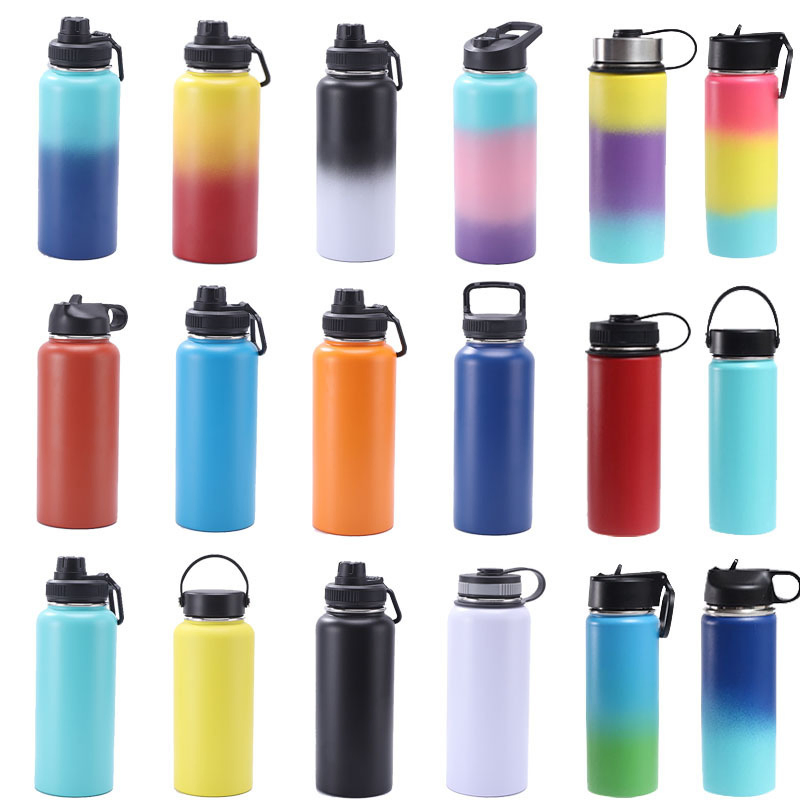 18oz 36oz 64oz 40oz 10oz 12oz 14oz 16oz Hydro Flask Bottle Insulated Stainless Steel Water Bottle Wide Mouth Bottle Flip Lid Straw Lid