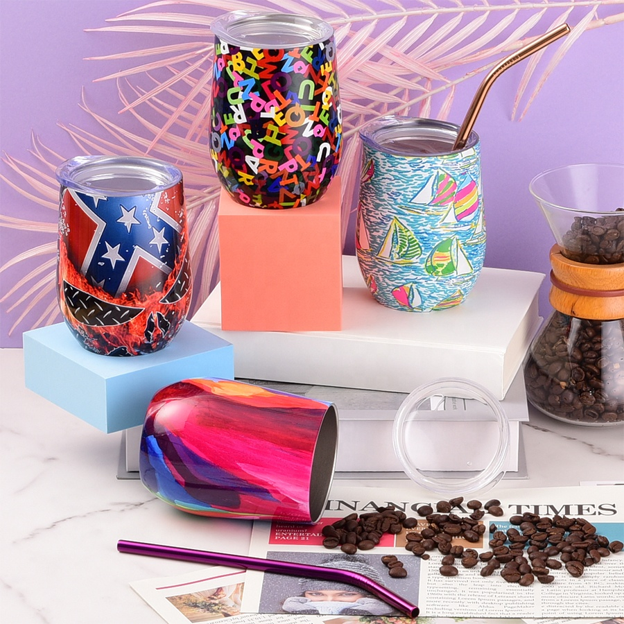 Thermal Portable Coffee Sports Thermos Tea Style Stainless Steel Egg Shaped Bullet Tumbler