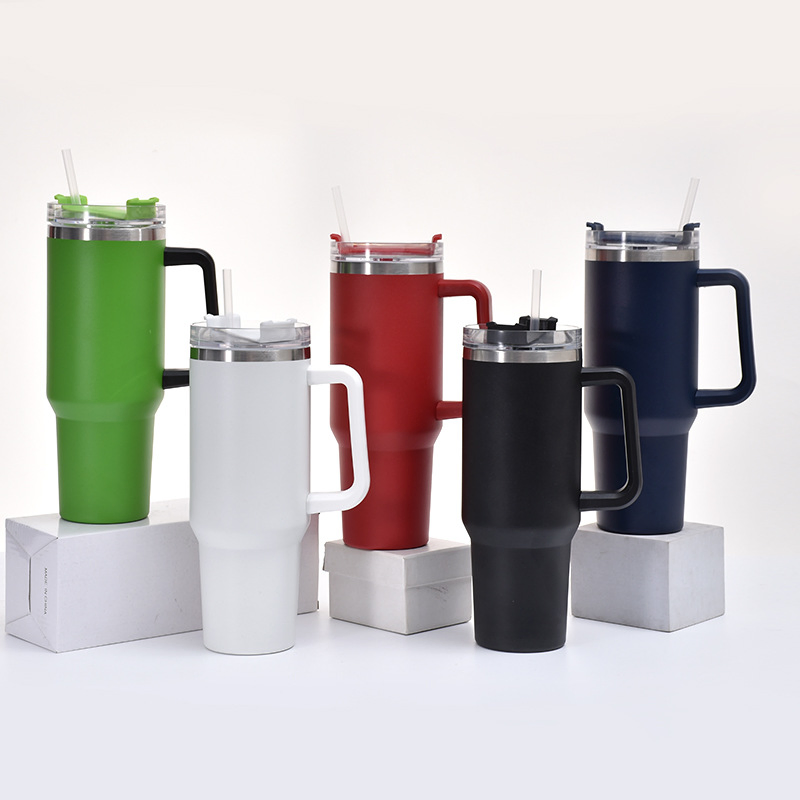 Wholesale Large Capacity 40oz Stainless Steel Insulated Vacuum Flask Auto Mug Travel Mug with Grip