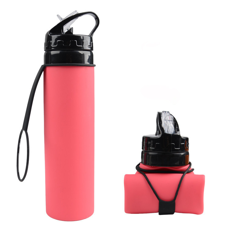 600ml Capacity Collapsible Silicone Travel Outdoor Sport Water Bottle