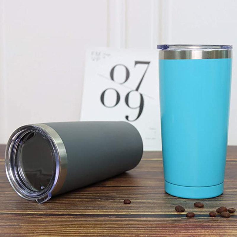20 Oz Stainless Steel Tumblers with 2 Splash Proof Lids Straw and Brushes, Double Wall Vacuum Insulated Coffee Travel Mug