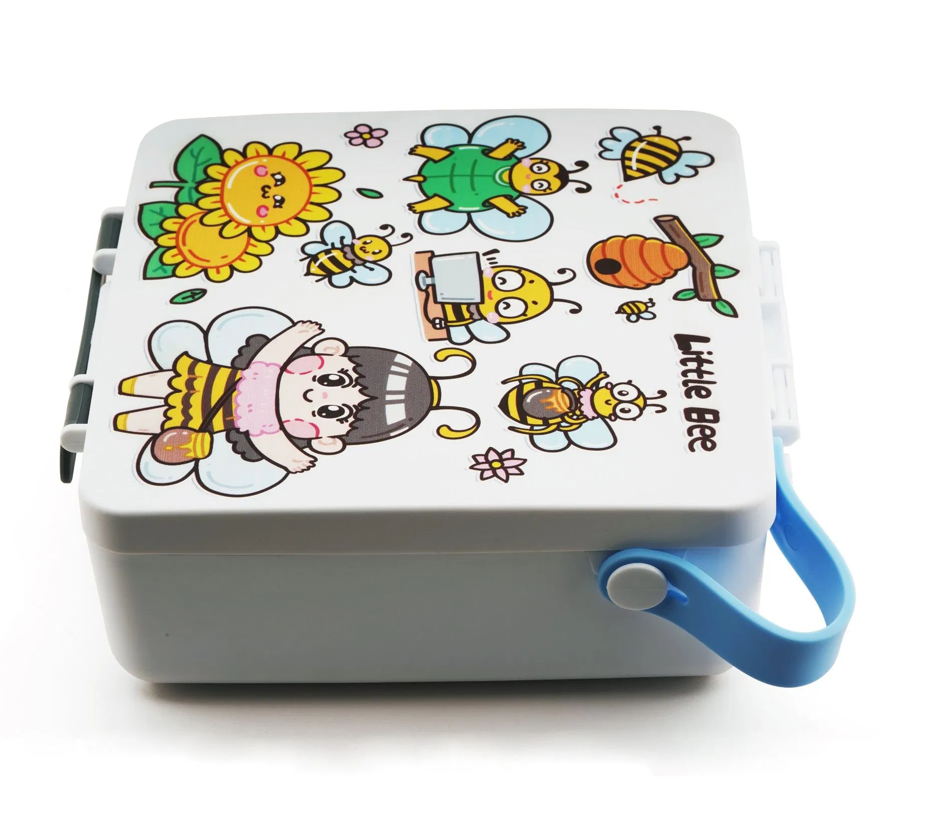 Bento Lunch Box, Kids Leakproof Lunch Food Containers with 3 Compartment for School, Travel