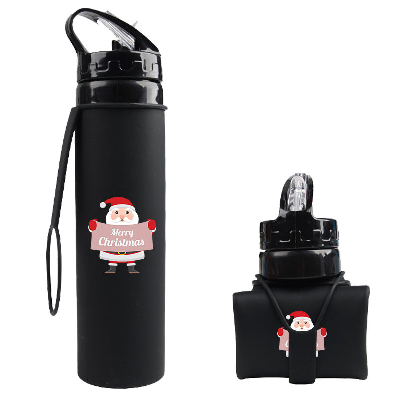 600ml Capacity Collapsible Silicone Travel Outdoor Sport Water Bottle