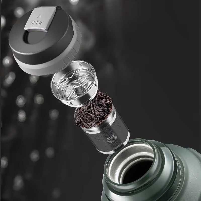 Large Portable 2500ml Stainless Steel Vacuum Insulated Flask Hot Cold Drink Bottle Flask for Adults for Travel Hiking Camping