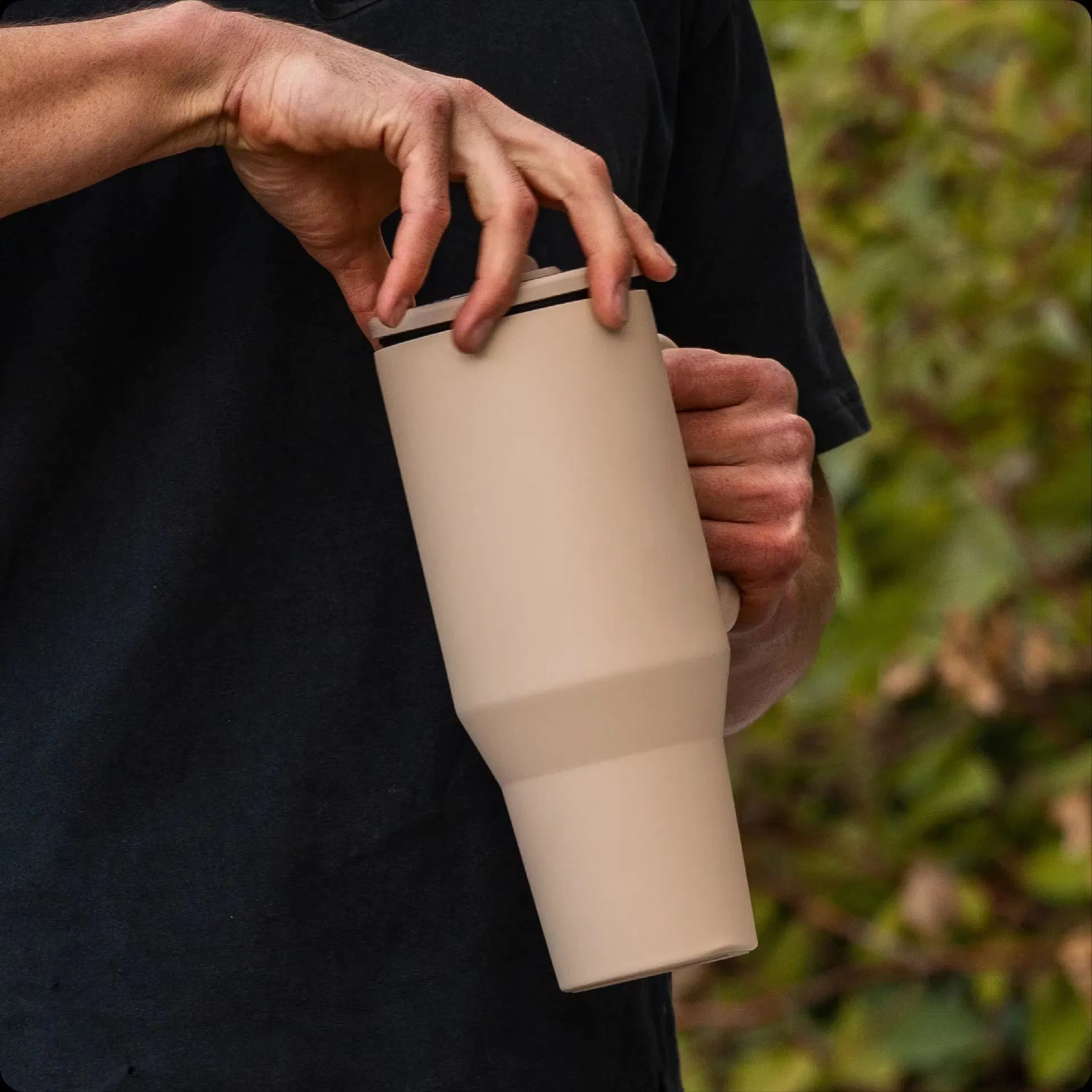 40oz Stainless Steel Coffee Travel Mug Insulated Tumbler with Handle and Straw