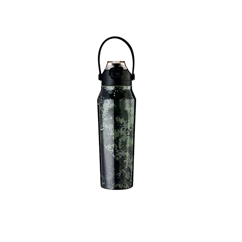 Square Vacuum Insulated Stainless Steel Gym Water Bottle