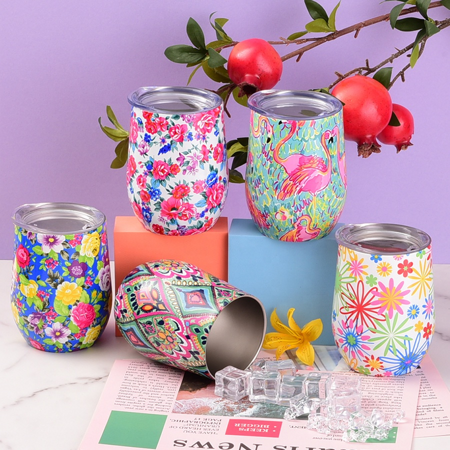 Thermal Portable Coffee Sports Thermos Tea Style Stainless Steel Egg Shaped Bullet Tumbler