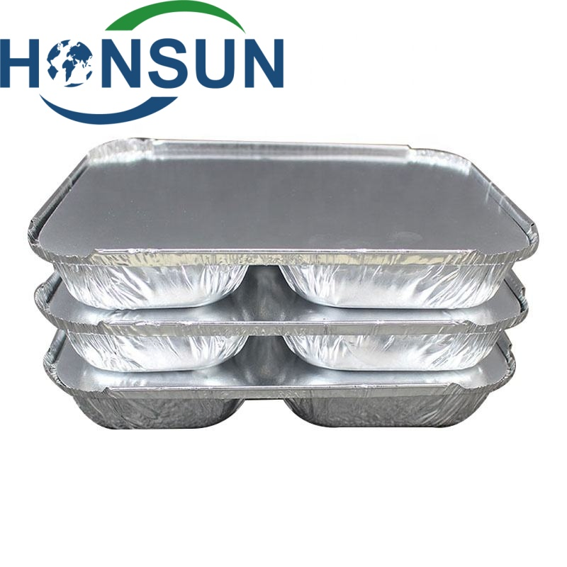 Disposable Leakproof Compartment Aluminum Foil Food Container