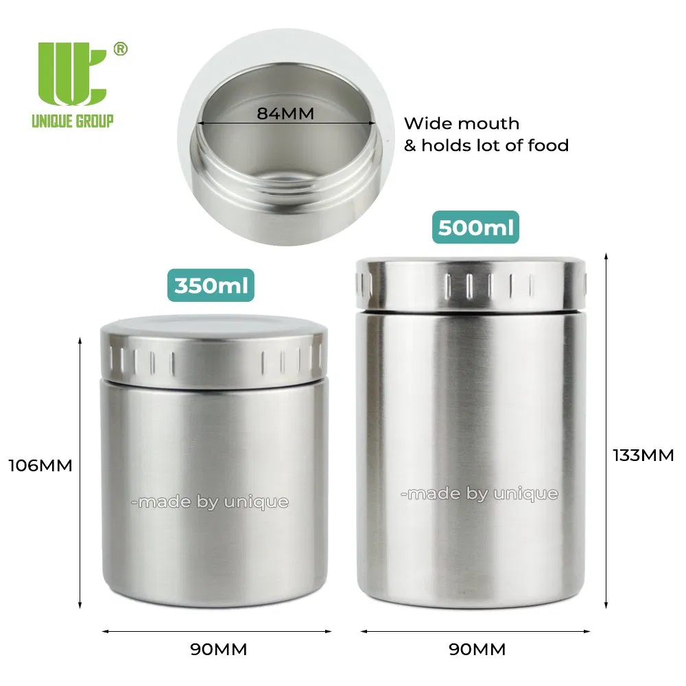 Full Stainless Steel Insulated Food Jar Vacuum Leakproof Jar for Organic Meal Prep and Sustainable Home Use OEM