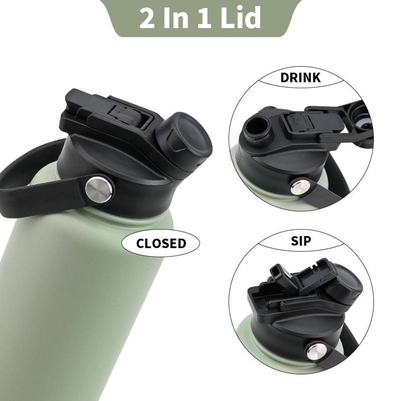 Custom Logo 32 Oz Double Wall Thermal Bottle Vacuum Flask 1L Stainless Steel Insulated Portable Travel Water Bottle