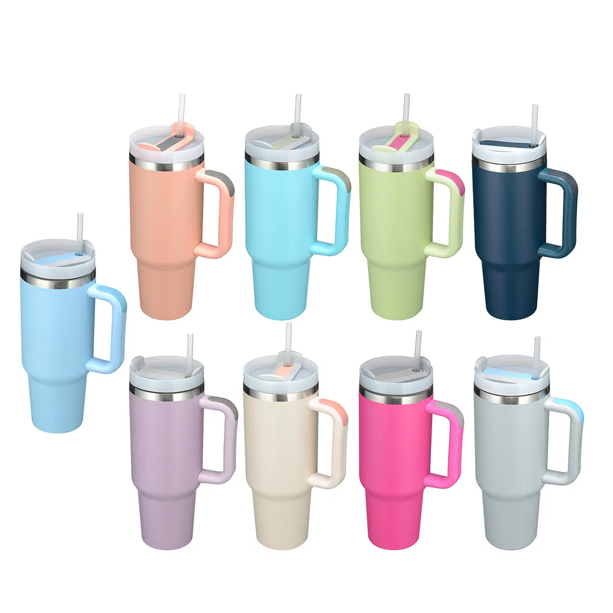 304 Stainless Steel Tumbler 40oz Bulk Sublimation Thermal Mug Vacuum Insulated Travel Cup with Handle and Lid
