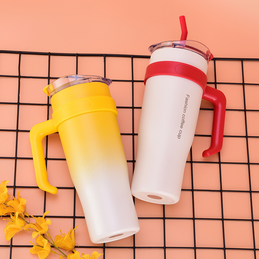 Custom Logo 40oz Vacuum Insulated Double Wall Coffee Tumbler 40 Oz Stainless Steel Travel Mug with Handle