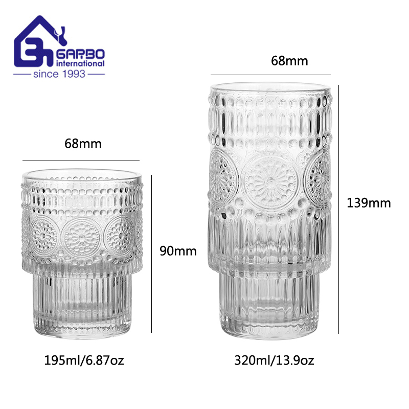 Factory Wholesale Classic Transparent Lemon Design Coffee Drinking Glass Whiskey Juice Water Glass Cup Tumbler Drinking Glass Ware Cup Highball Glass Tumbler