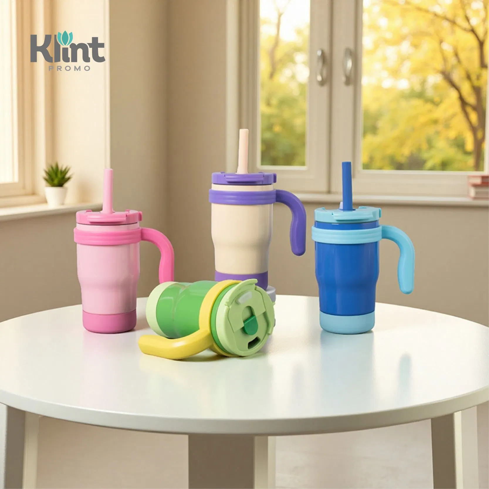 KS1324 420ml Stainless Steel Insulated Thermos Water Bottle with Retractable Straw for Kids