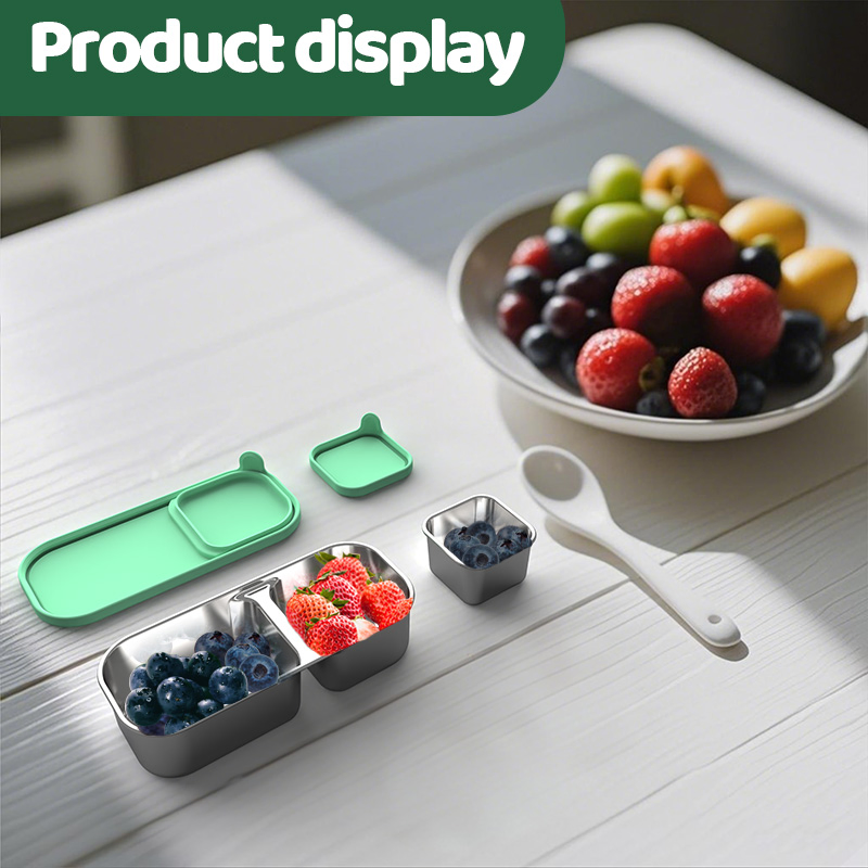 Aohea OEM ODM Stainless Steel Lunch Container I 40oz I Tiffin Steel Lunch Box with Spork Food Jar Leakproof Stainless Steel Bento Box Adult Salad Soup Lunchbox