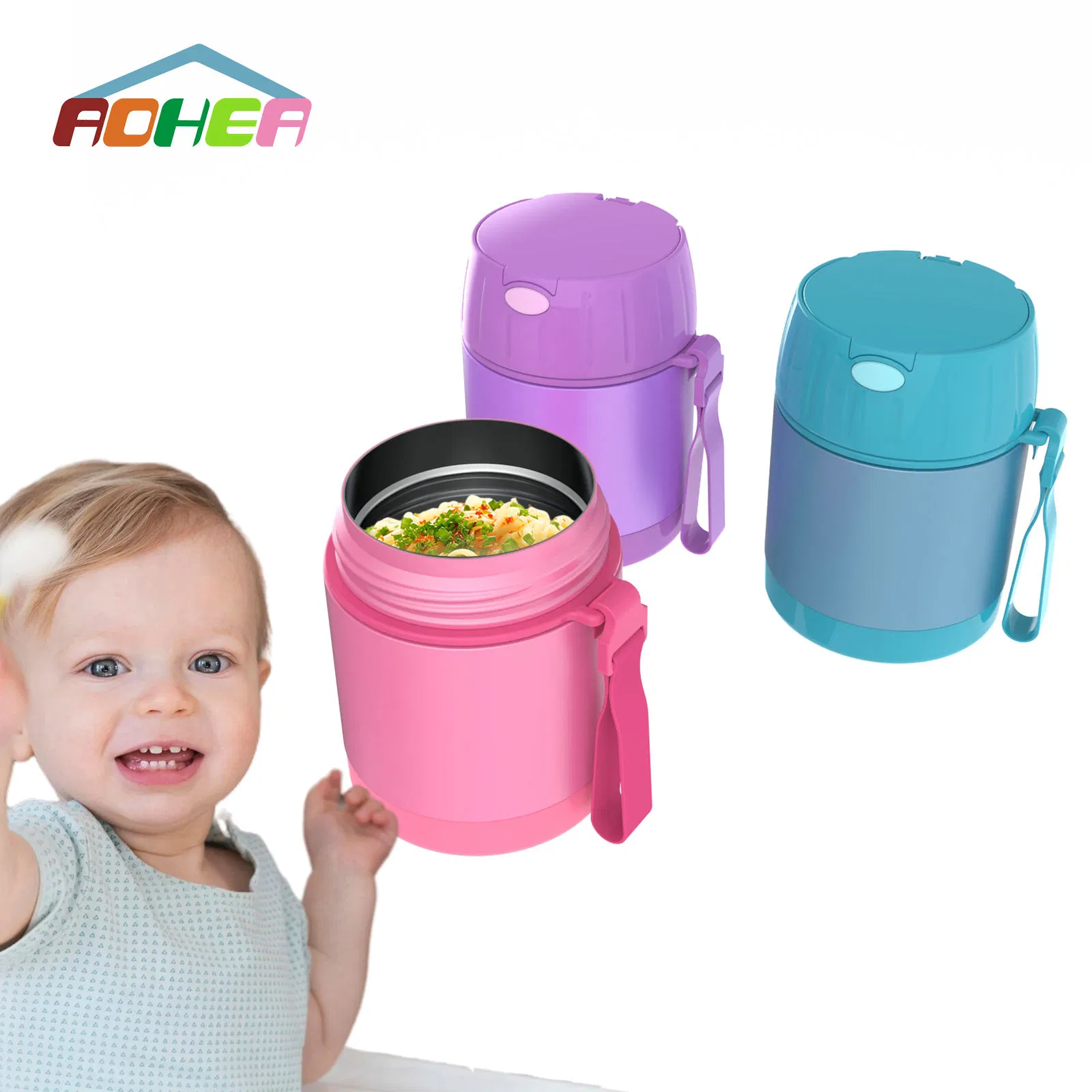 Deluxe BPA - Free 400ml Lightweight Insulated Food Jar, Offering 100% Leak - Proof Assurance, Cool Touch Body and a Sophisticated Portable Foldable Handle