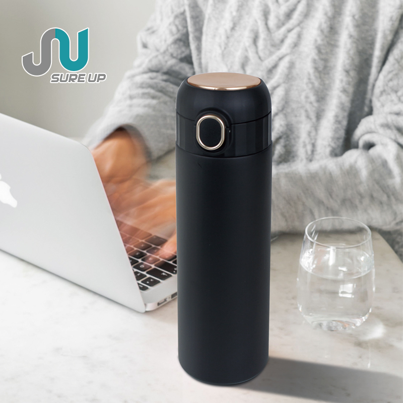 470ml Cute Termo De Agua Safe Lock Button Double Wall Stainless Steel Vacuum Flask 12-24 Hours Thermal Camping Business Gift