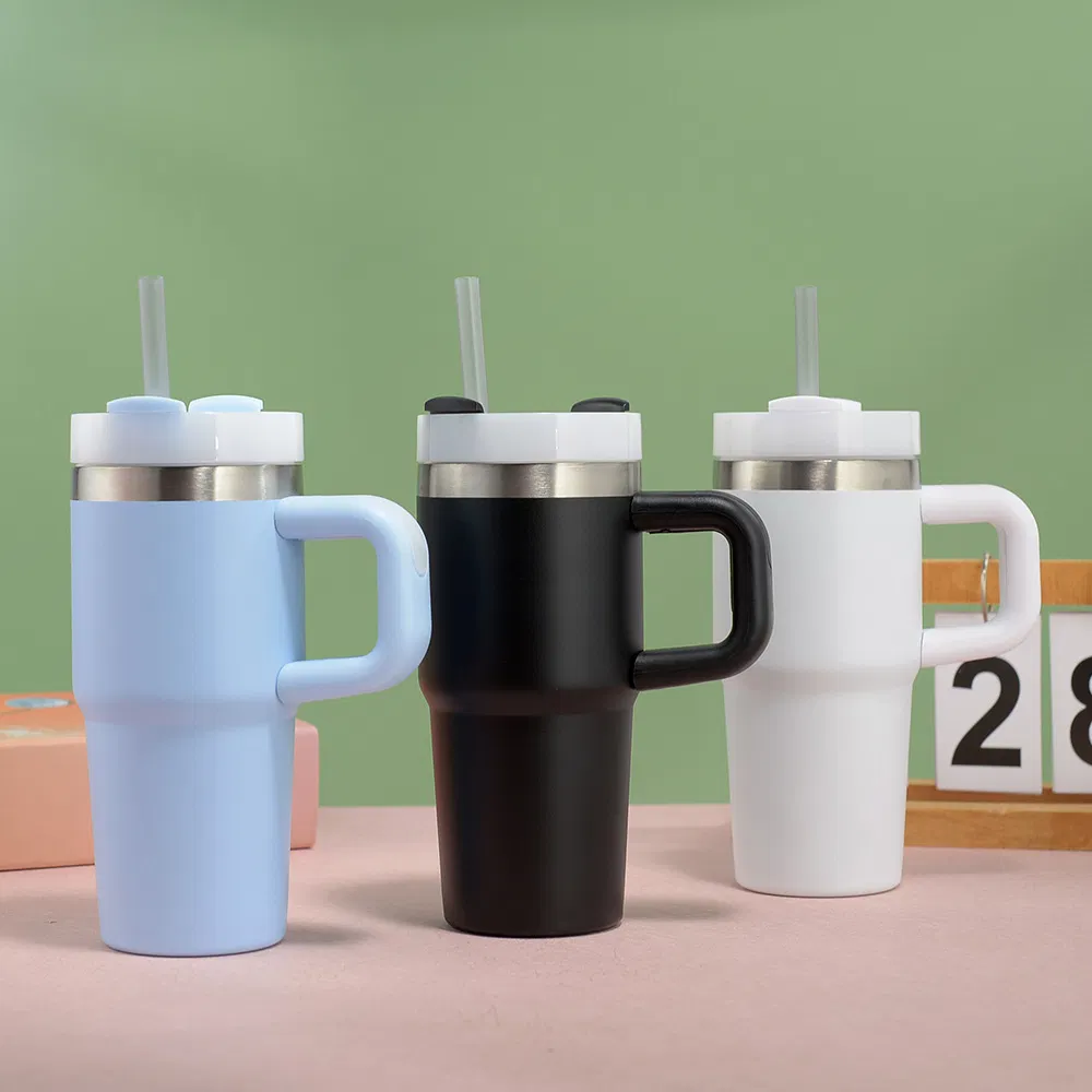 Custom Design Small Size Handgrip Stainless Steel Tumbler Kids Wholesale Thermal Kids Tumbler Cup Water Bottle Vacuum Flask with Straw 14oz