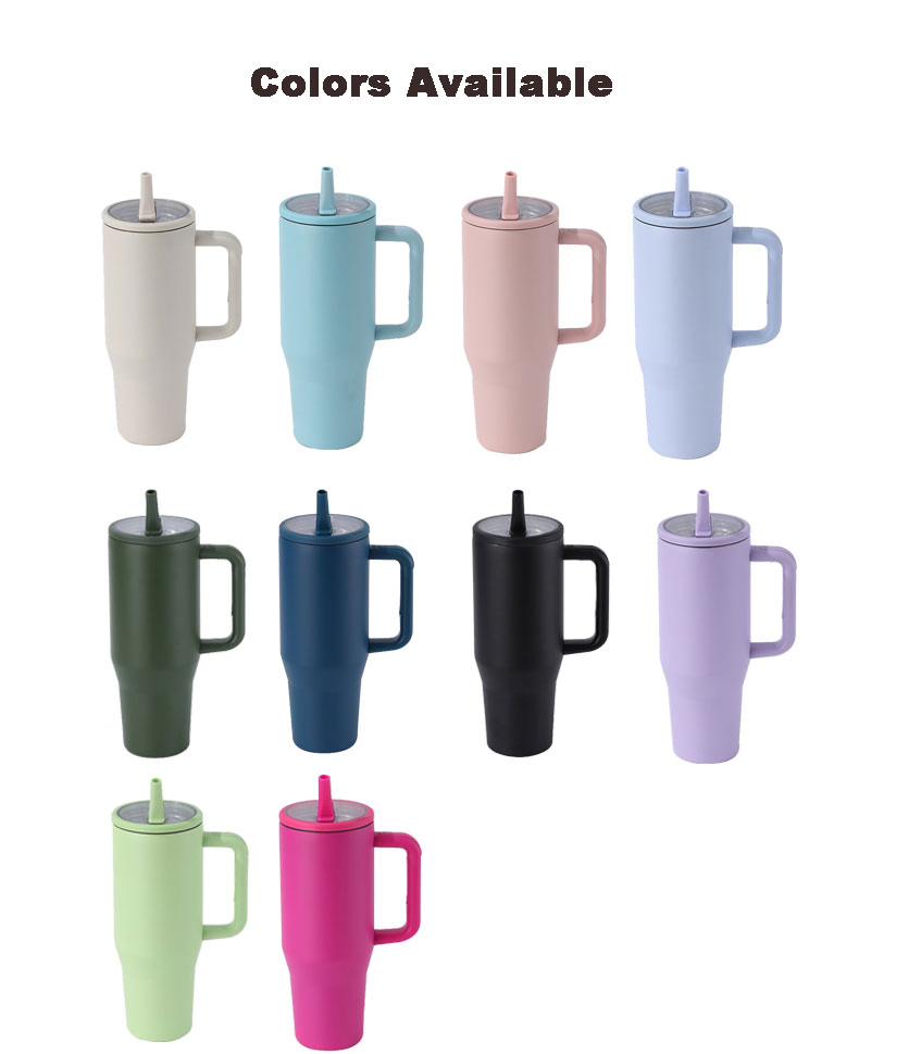 OEM 40oz Leak Resistant Sublimation Reusable Insulated Stainless Steel Tumbler