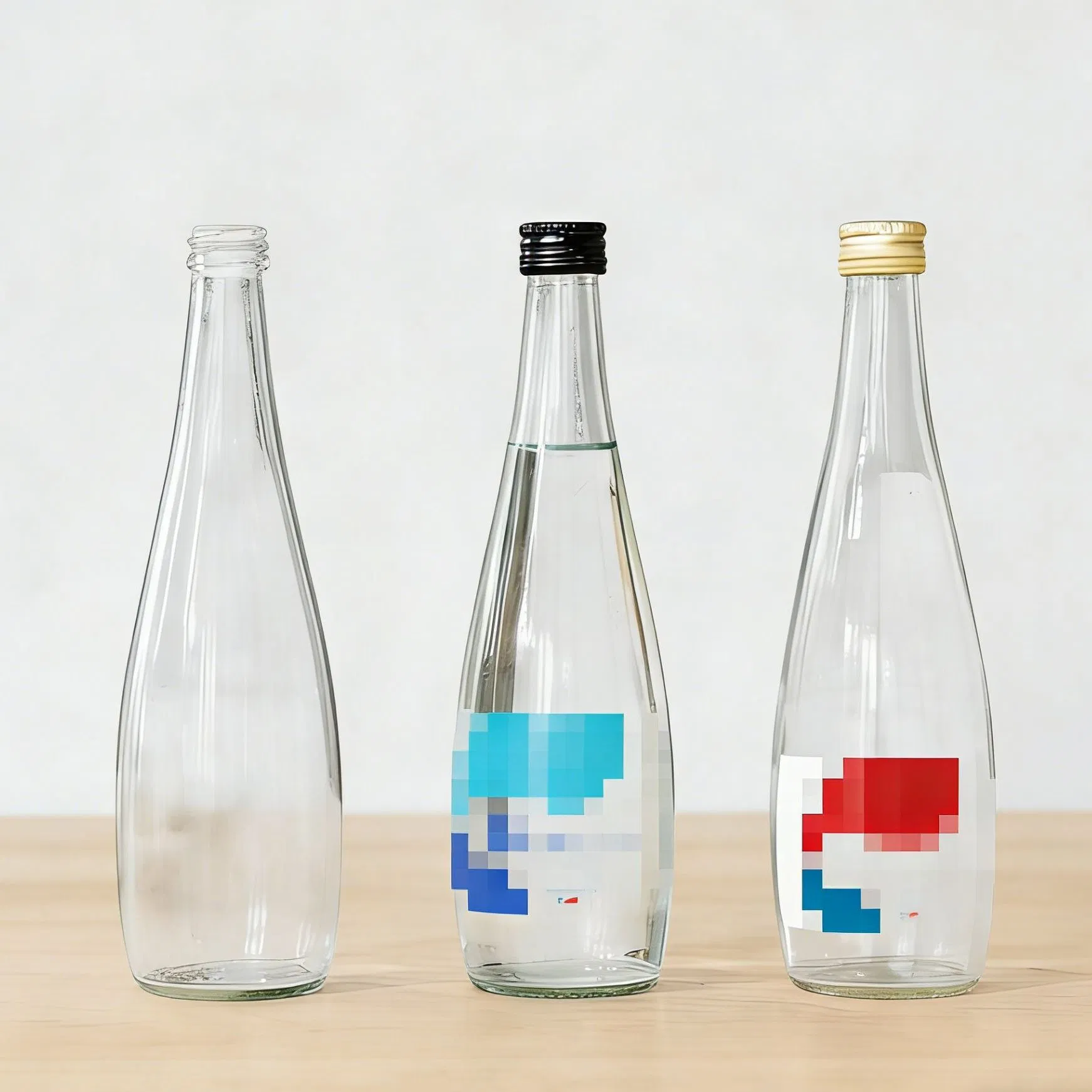 Glass Beverage Bottle for Sparkling Mineral Water Packaging Bottle 200ml 330ml 500ml 750ml 1L