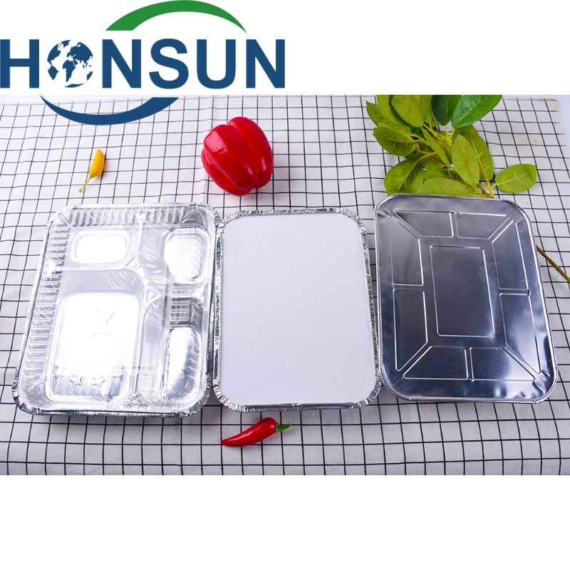 Disposable Leakproof Compartment Aluminum Foil Food Container