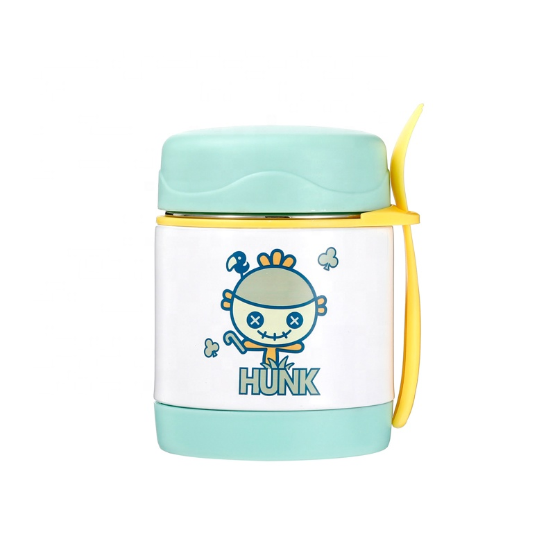 Leak-Proof 350ml Stainless Steel Vacuum Insulated Kids Lunch Thermoses Food Flask Jar with Spoon