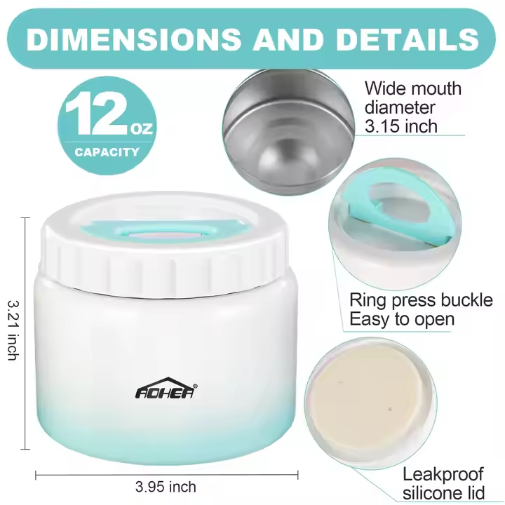 Aohea Obm ODM 67 Oz Adults Stainless Steel Vacuum Insulated Wide Mouth Soup Food Theros Hot Food Jar with Keep Thermal Portable Stackable Bento Hot Food Contain