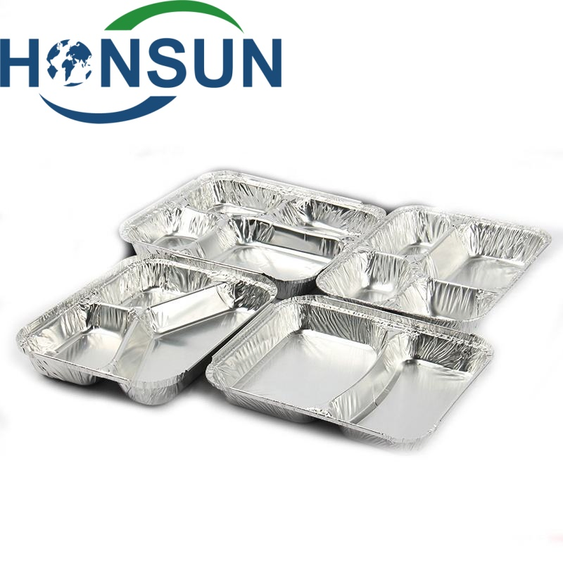 Disposable Leakproof Compartment Aluminum Foil Food Container