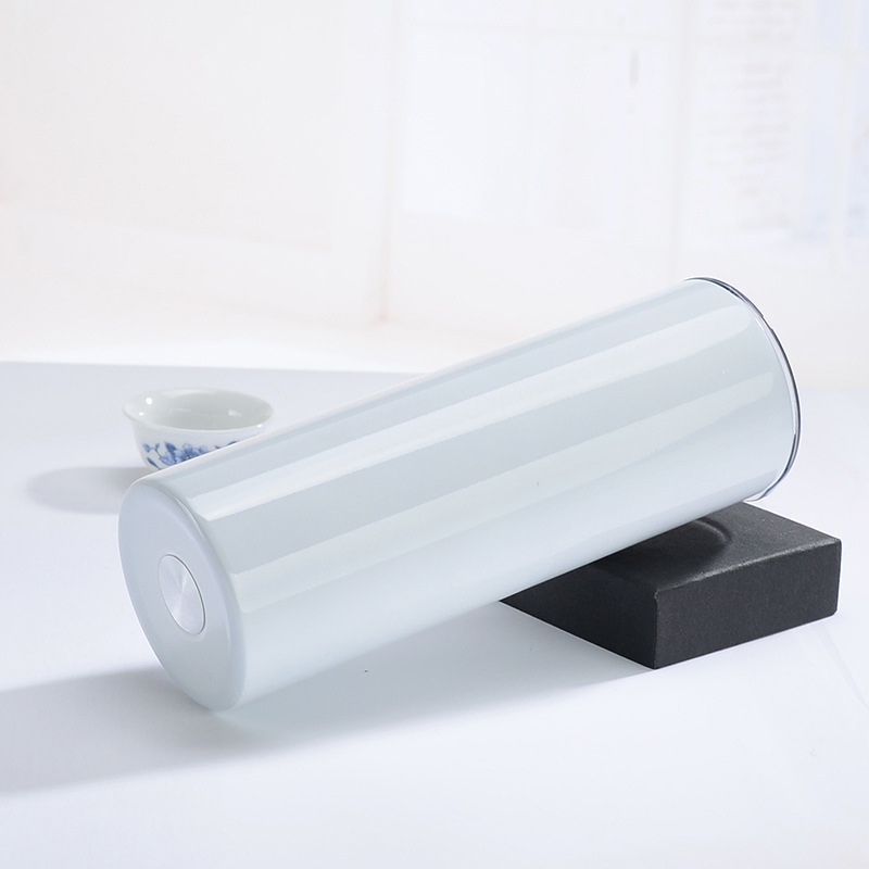 Double Wall Travel Mug 20oz Skinny Straight Sublimation Blank Vacuum Insulated Stainless Steel Tumbler with Straws and Lids