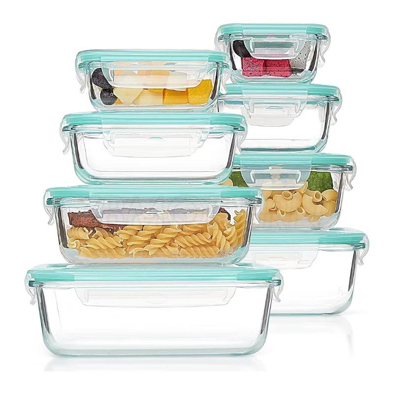 Meal-Prep Containers Casserole Pot Set Superior Gcookware Setorage Containers with Lids 100% Leakproof Glass Kitchen Food Round